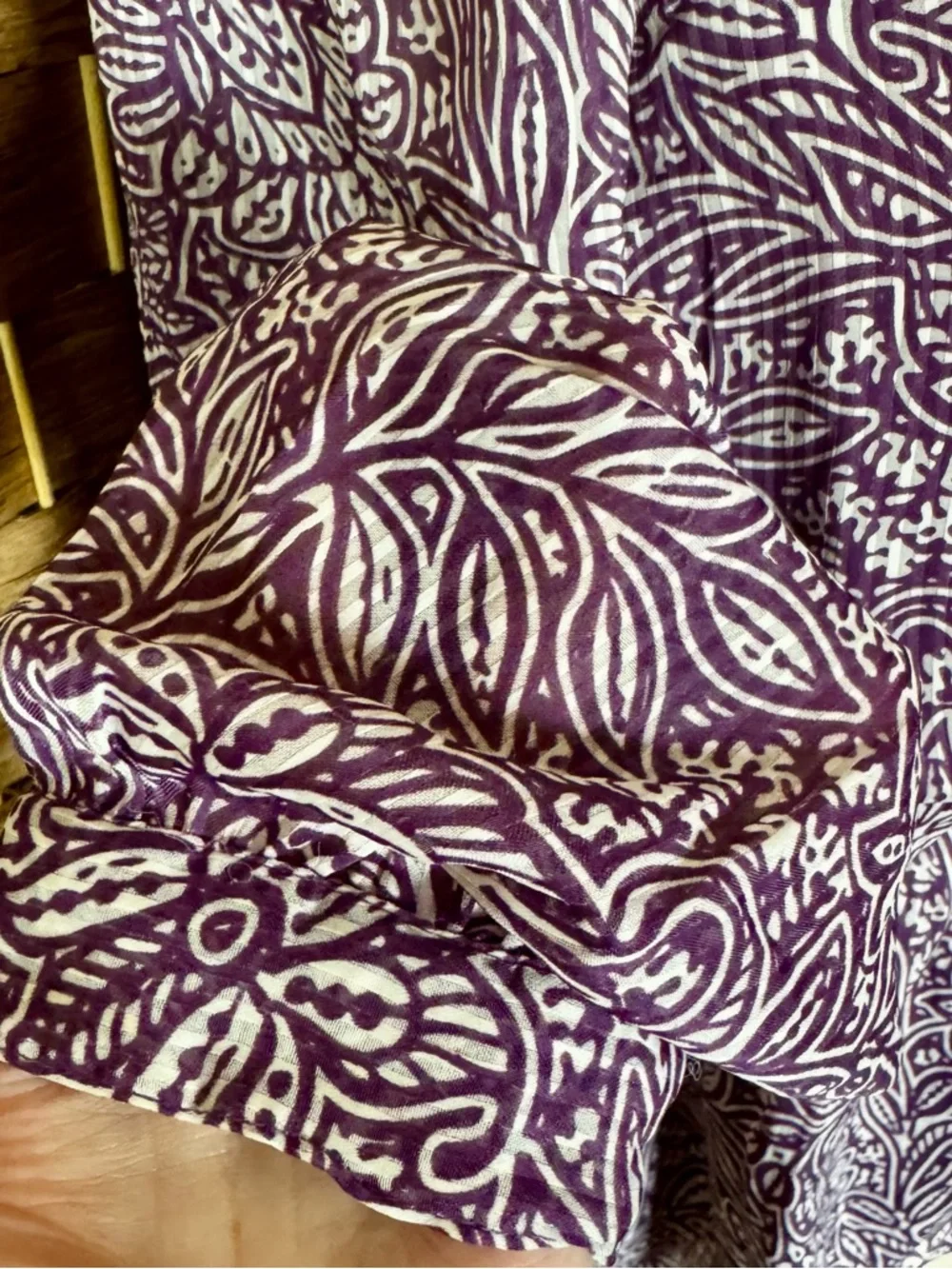 NWOT purple & white LOFT babydoll top M - Picture 3 of 12